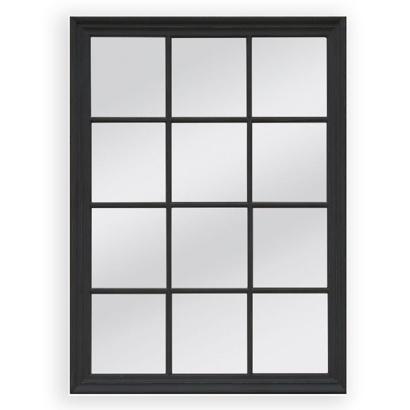 Window Style Mirror - Black Rectangle 95cm x 130cm - TRENDZ