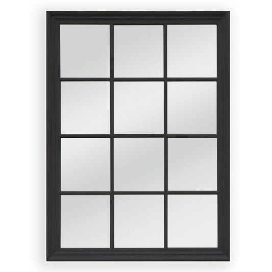 Window Style Mirror - Black Rectangle 95cm x 130cm - TRENDZ