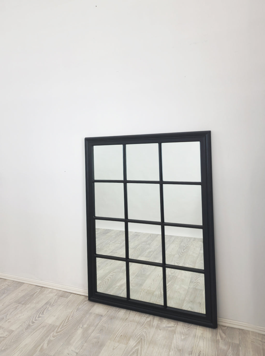 Window Style Mirror - Black Rectangle 95cm x 130cm - TRENDZ