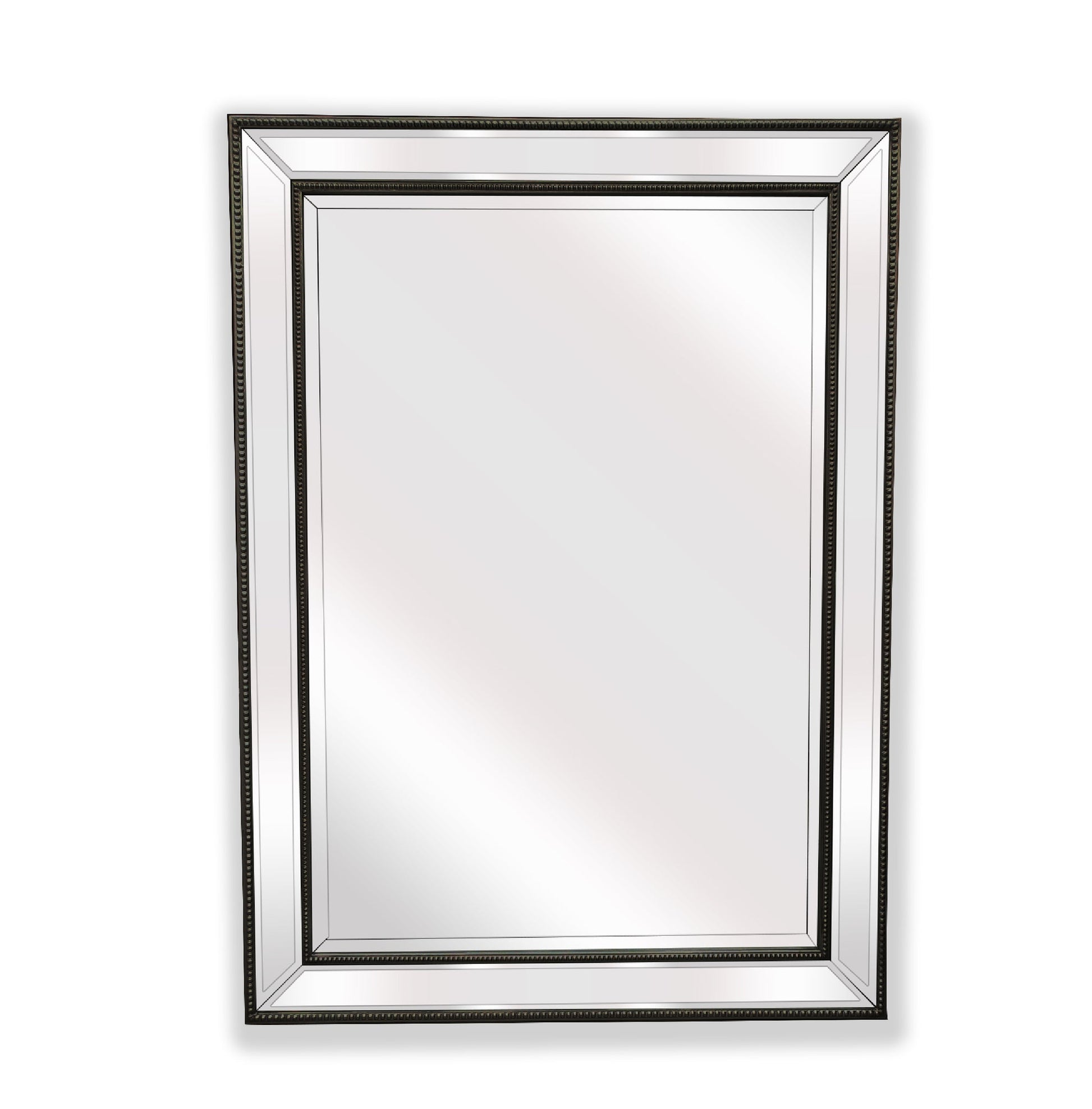 Black Beaded Framed Mirror - Rectangle 80cm x 110cm - TRENDZ
