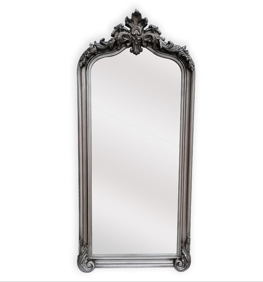LUX Arch French Provincial Ornate Mirror - Antique Silver - TRENDZ