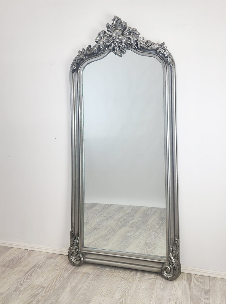LUX Arch French Provincial Ornate Mirror - Antique Silver - TRENDZ