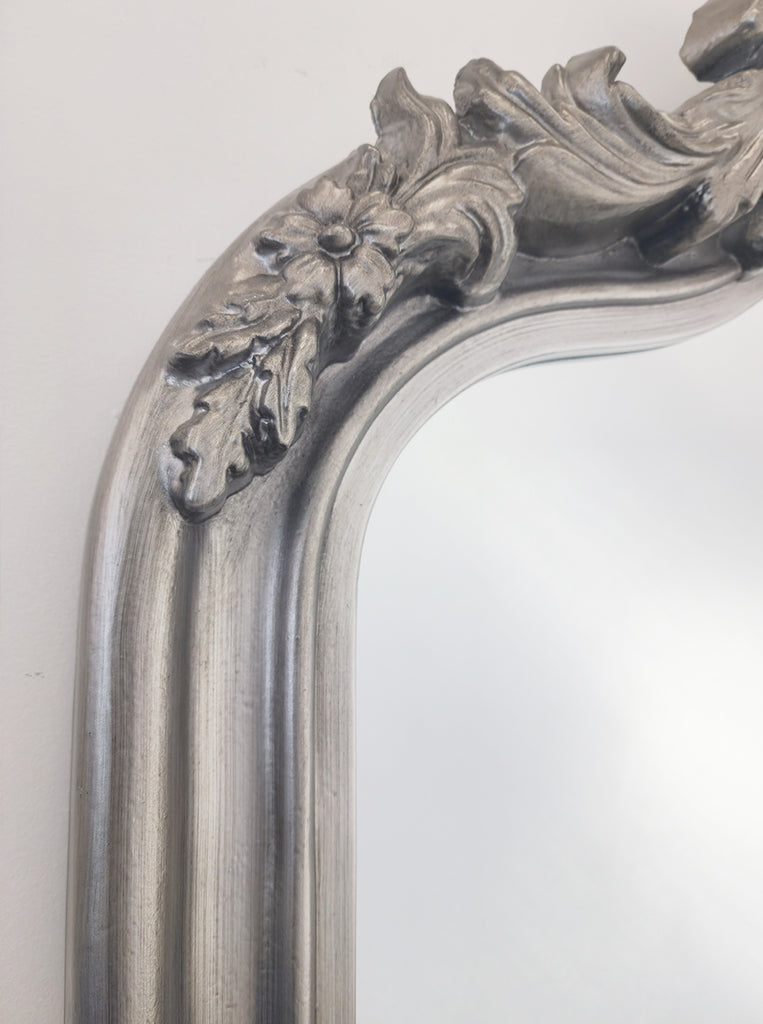 LUX Arch French Provincial Ornate Mirror - Antique Silver - TRENDZ