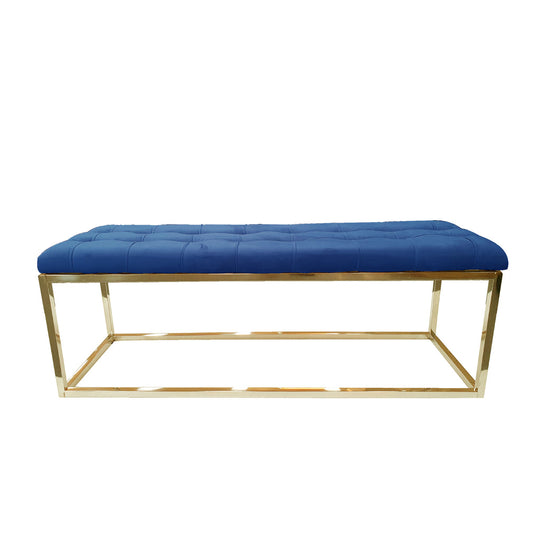 Holly Ottoman Gold Base - Blue Seat - TRENDZ