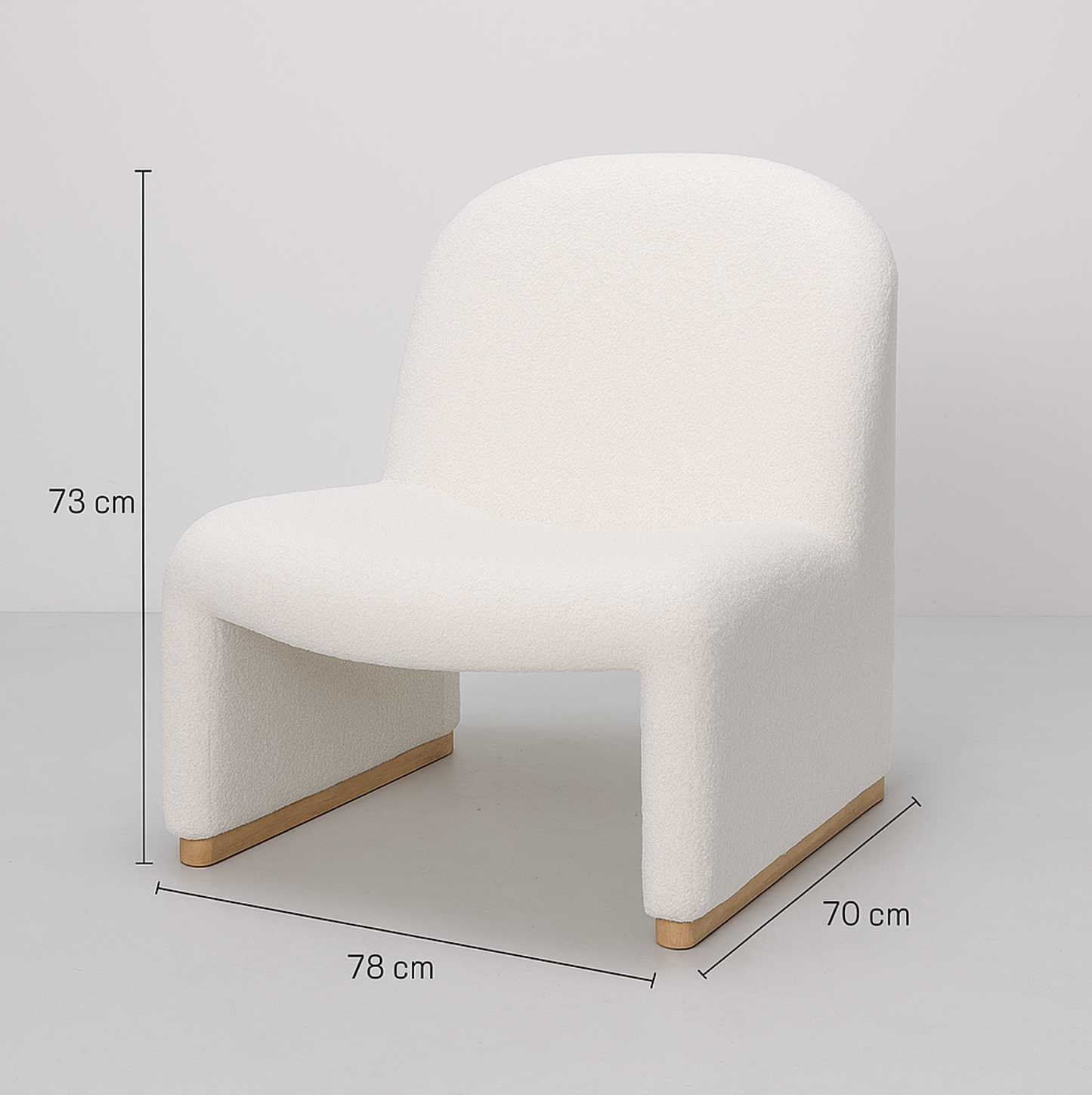 The Haven Nest Boucle Armchair – Sculptural White Serenity