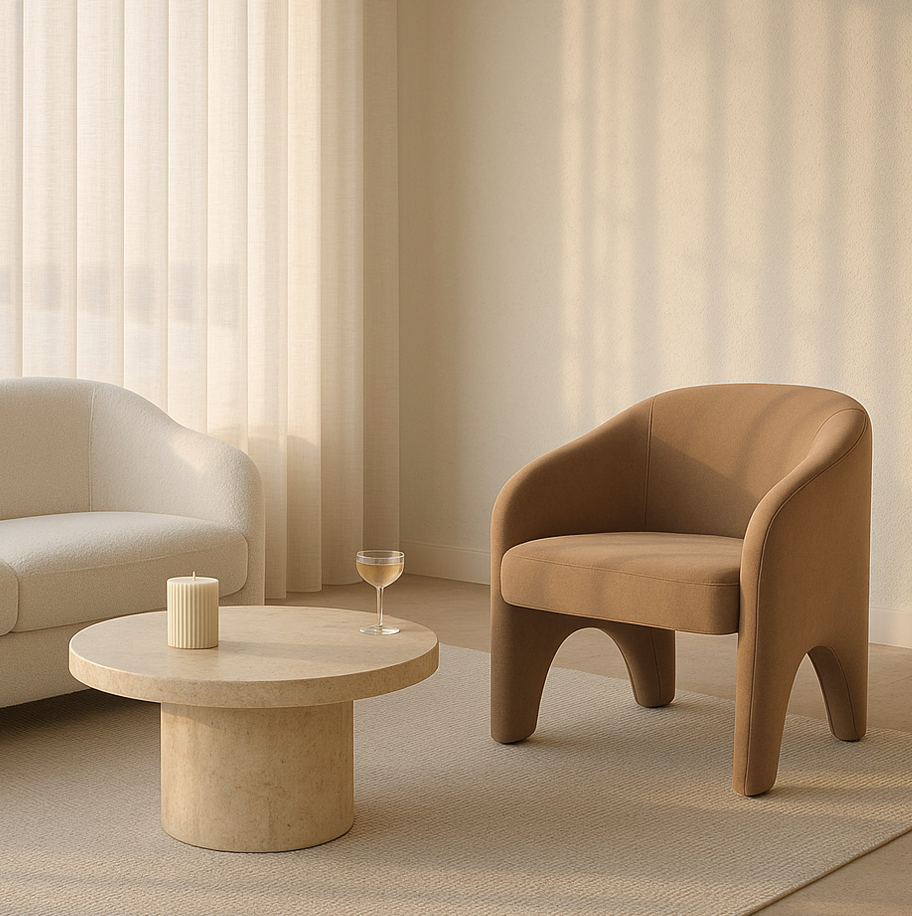 Interior Ave - Nova Sculptural Accent Chair – Velvet Chocolate - TRENDZ