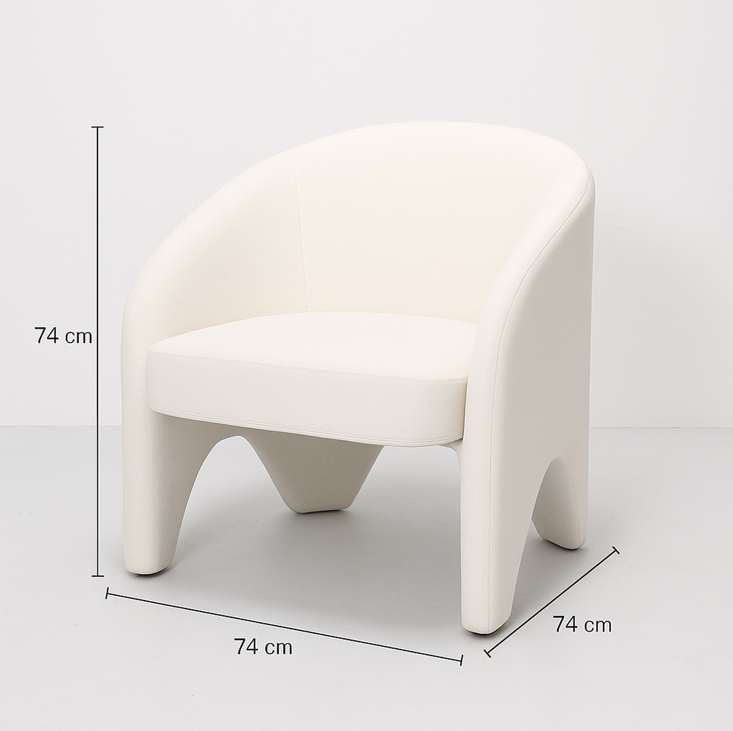 Nova Arc Armchair – White Textured Chenille