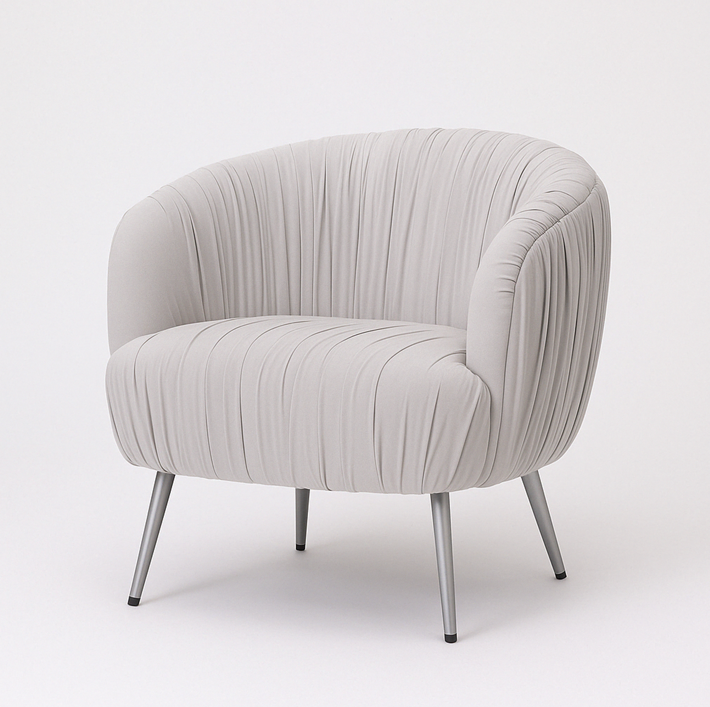 Interior Ave - Vespa Pleated Velvet Accent Chair – Pearl Grey - TRENDZ