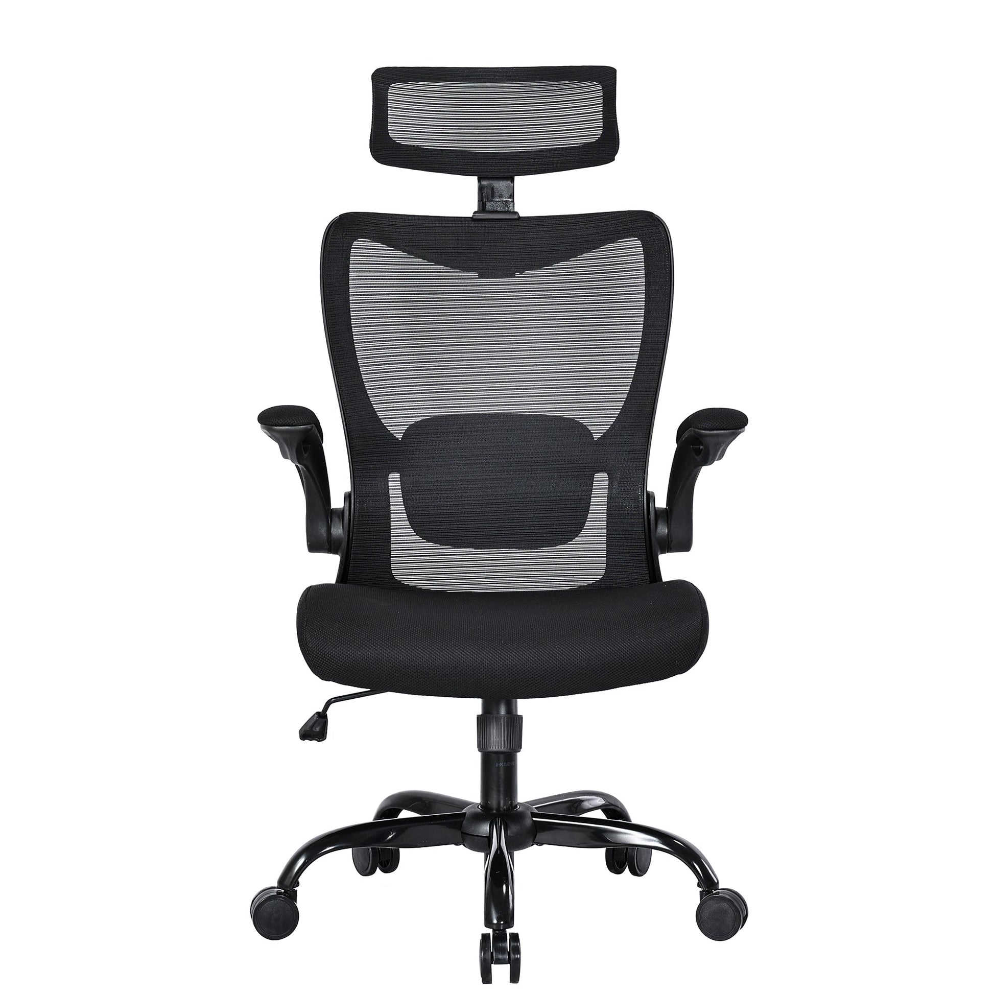 MONA Ergonomic High Back Flipped Armrest Task Chair In Black - TRENDZ