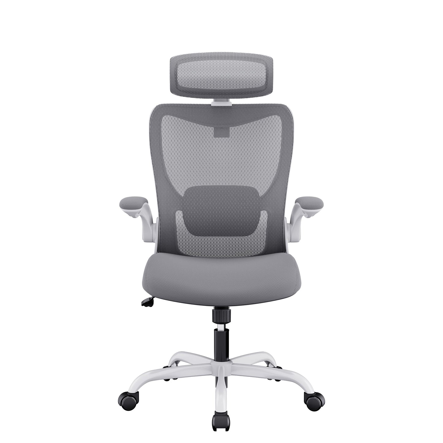 MONA Ergonomic High Back Flipped Armrest Task Chair In Grey - TRENDZ