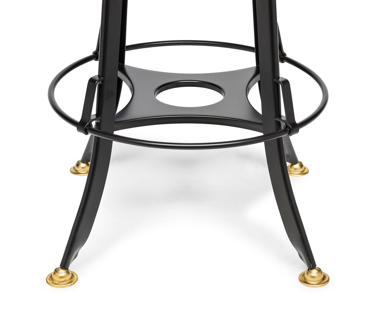 Industrial Wooden Height Adjustable Swivel Bar Stool - Gold Black - TRENDZ