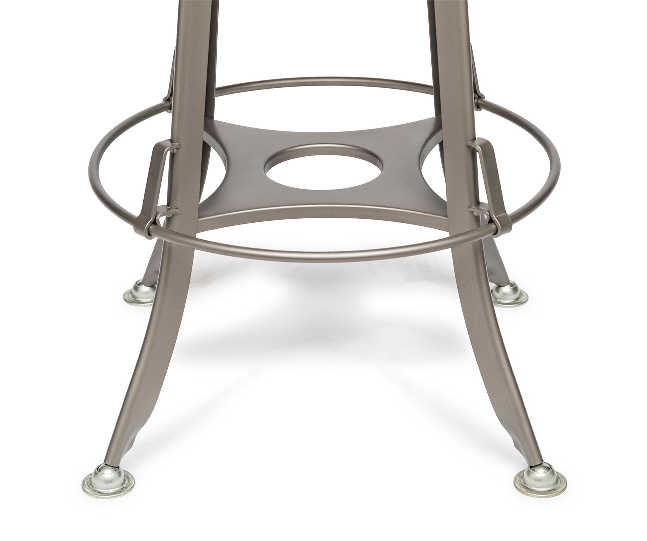 Industrial Height Adjustable Swivel Bar Stool with Oak Wood Top - Grey Finish - TRENDZ