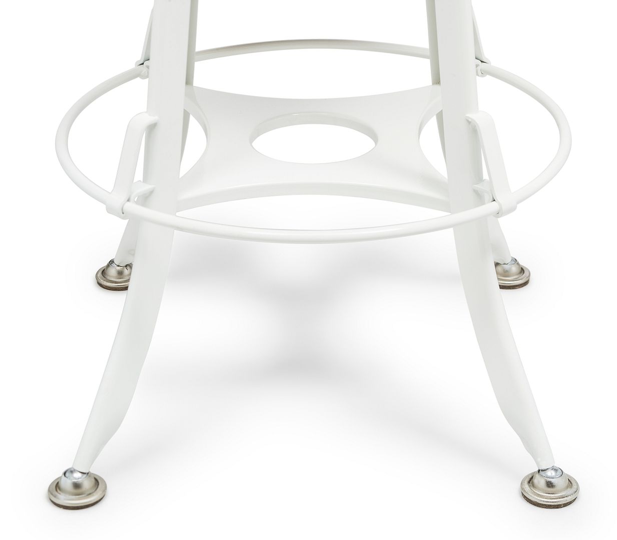 White Bar Stool Hamptons Style Height Adjustable and Swivel with Natural Wood Top - TRENDZ