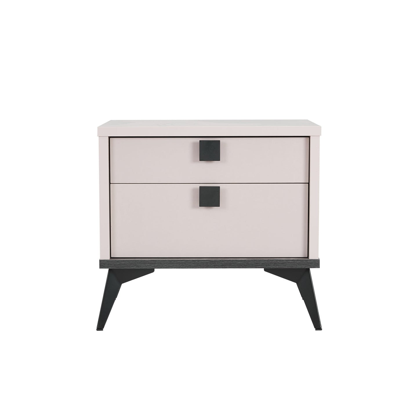 Queen 4 Pcs Bedroom Suite with Dresser Fabric Upholstery MDF Combination of Champagne and Black Colour