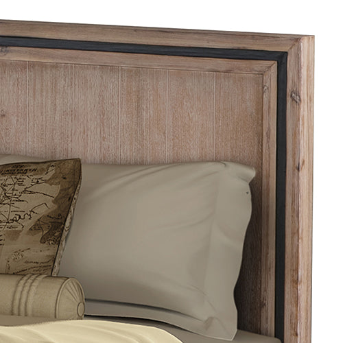Queen Size Silver Brush Bed Frame in Acacia Wood Construction - TRENDZ