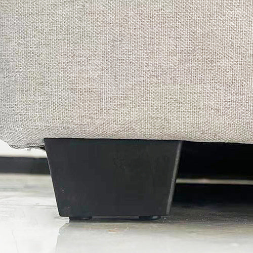 Veronica Bed Frame Queen Size Winged Grey Linen Fabric Seam Grid Pattern with gas lift plywood metal structure - TRENDZ