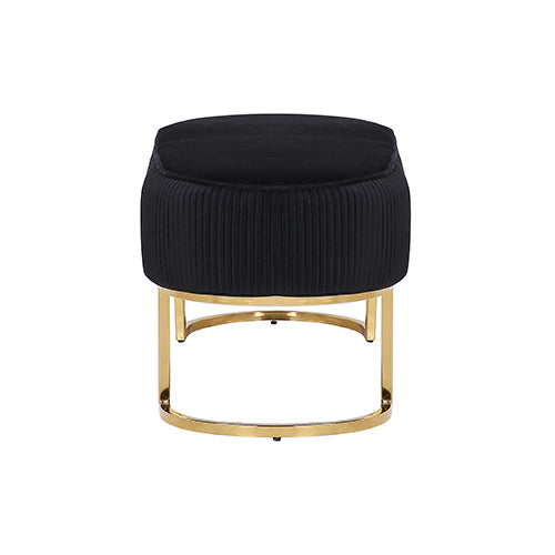 Noori Bench Chair Black Velvet - TRENDZ