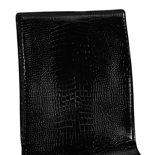 2x Steel Frame Black Leatherette Medium High Backrest Dining Chairs with Wooden legs - TRENDZ