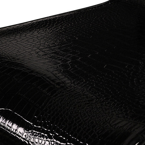 2x Steel Frame Black Leatherette Medium High Backrest Dining Chairs with Wooden legs - TRENDZ