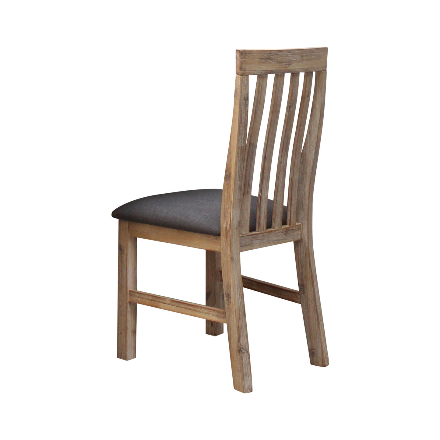 2x Wooden Frame Leatherette in Solid Wood Acacia & Veneer Dining Chairs in Oak Colour - TRENDZ