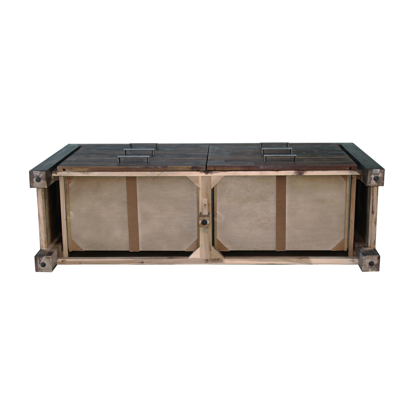 Dresser with 6 Storage Drawers in Solid Acacia & Veneer With Mirror in Chocolate Colour - TRENDZ
