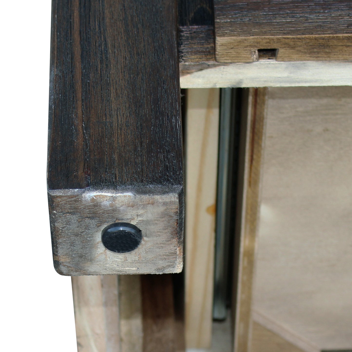 Dresser with 6 Storage Drawers in Solid Acacia & Veneer With Mirror in Chocolate Colour - TRENDZ