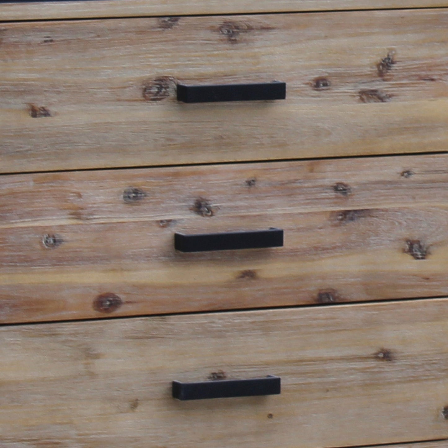 Dresser with 6 Storage Drawers in Solid Acacia With Mirror in Silver Brush Colour - TRENDZ