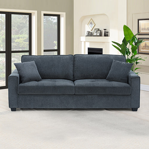 2+3 Seater Sofa Set Polyester Charcoal Fabric Multilayer Two Pillows Individual Pocket Spring - TRENDZ
