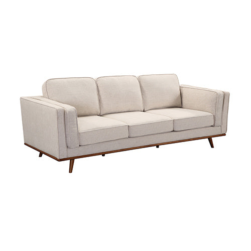 3+2+1 Seater Sofa Beige Fabric Lounge Set for Living Room Couch with Wooden Frame - TRENDZ