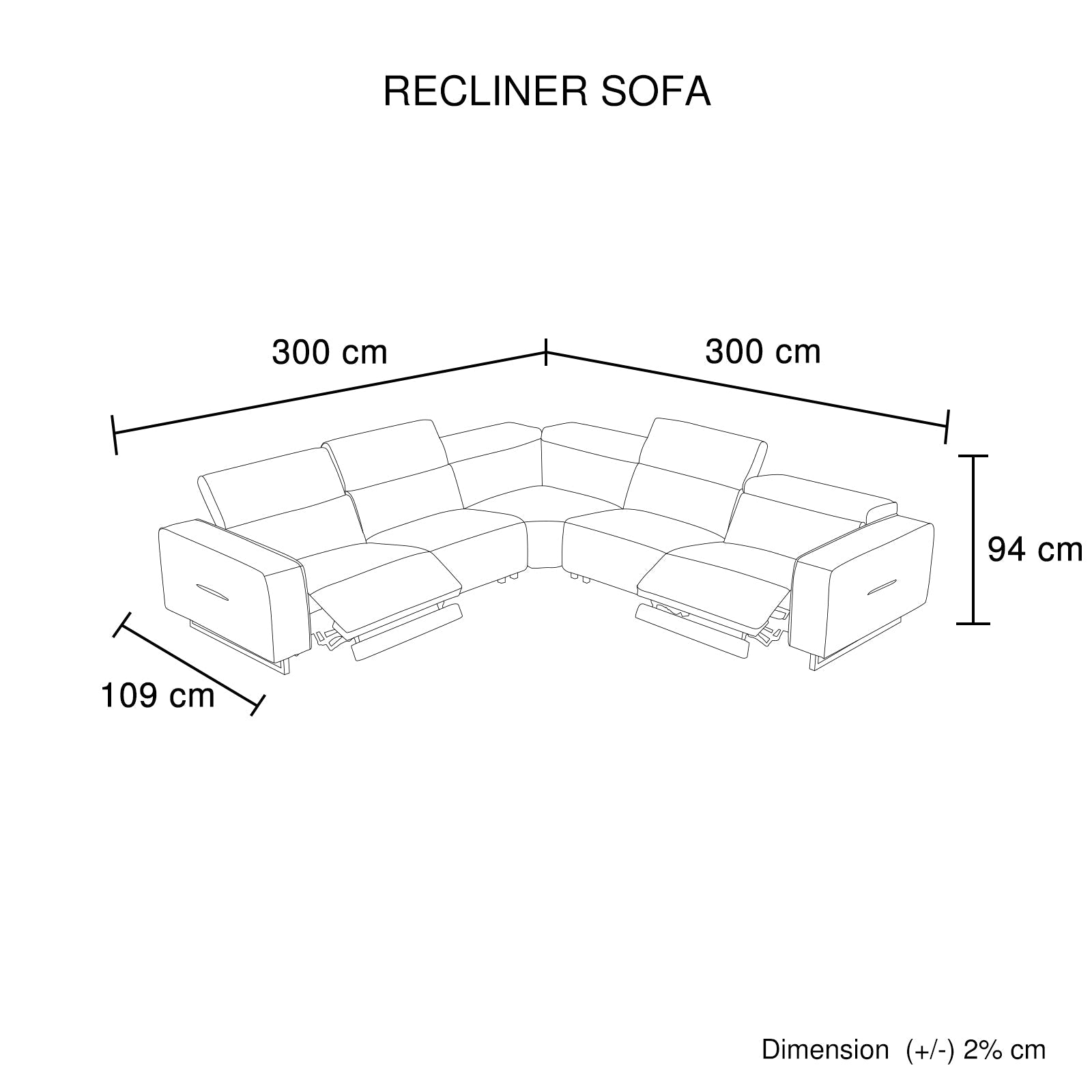 5 Seater Real Cow Leather Sofa with Power Recliner Adjustable Headrest Wooden Frame Corner Lounge - TRENDZ