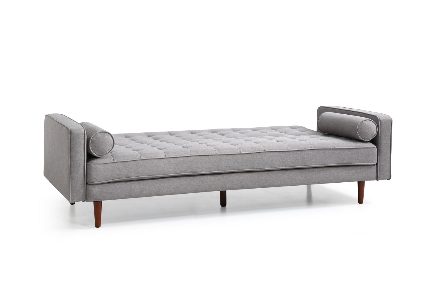 Sofa Bed 3 Seater Button Tufted Lounge Set for Living Room Couch in Fabric Grey Colour - TRENDZ