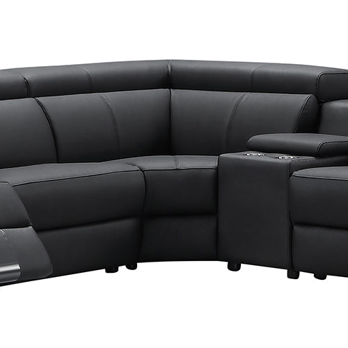 Washington Genuine Leather 6 Seater Corner Sofa With 2 Electric Recliners And Reversible Console - TRENDZ