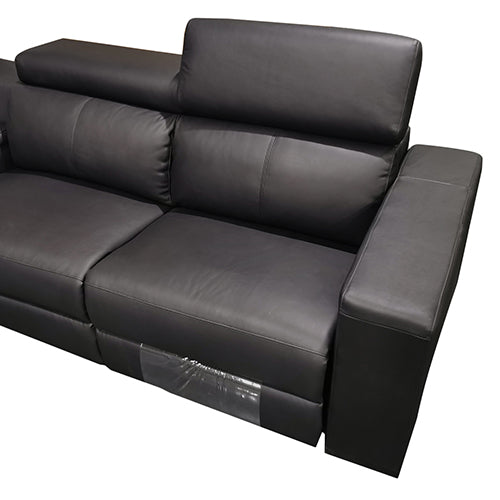 Washington Genuine Leather 6 Seater Corner Sofa With 2 Electric Recliners And Reversible Console - TRENDZ