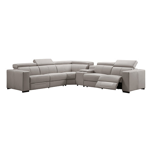 Washington Genuine Leather 6 Seater Corner Sofa with Recliners - TRENDZ