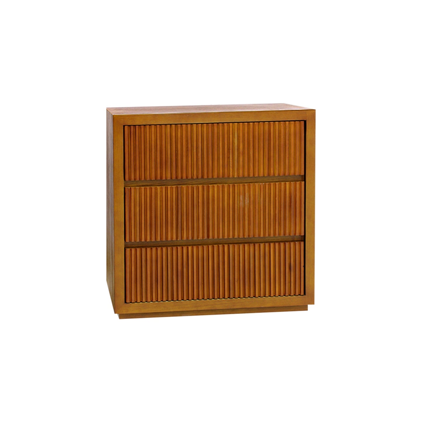 Tallboy MDF Brown Colour Waveform Design Three Drawers - TRENDZ