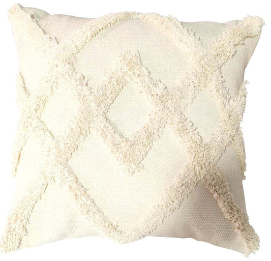 Cream cushion in embroidered design 45x45 cm - TRENDZ