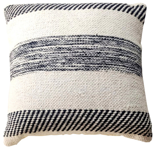 Blue/white striped woven cushion cover 45x45 cm - TRENDZ