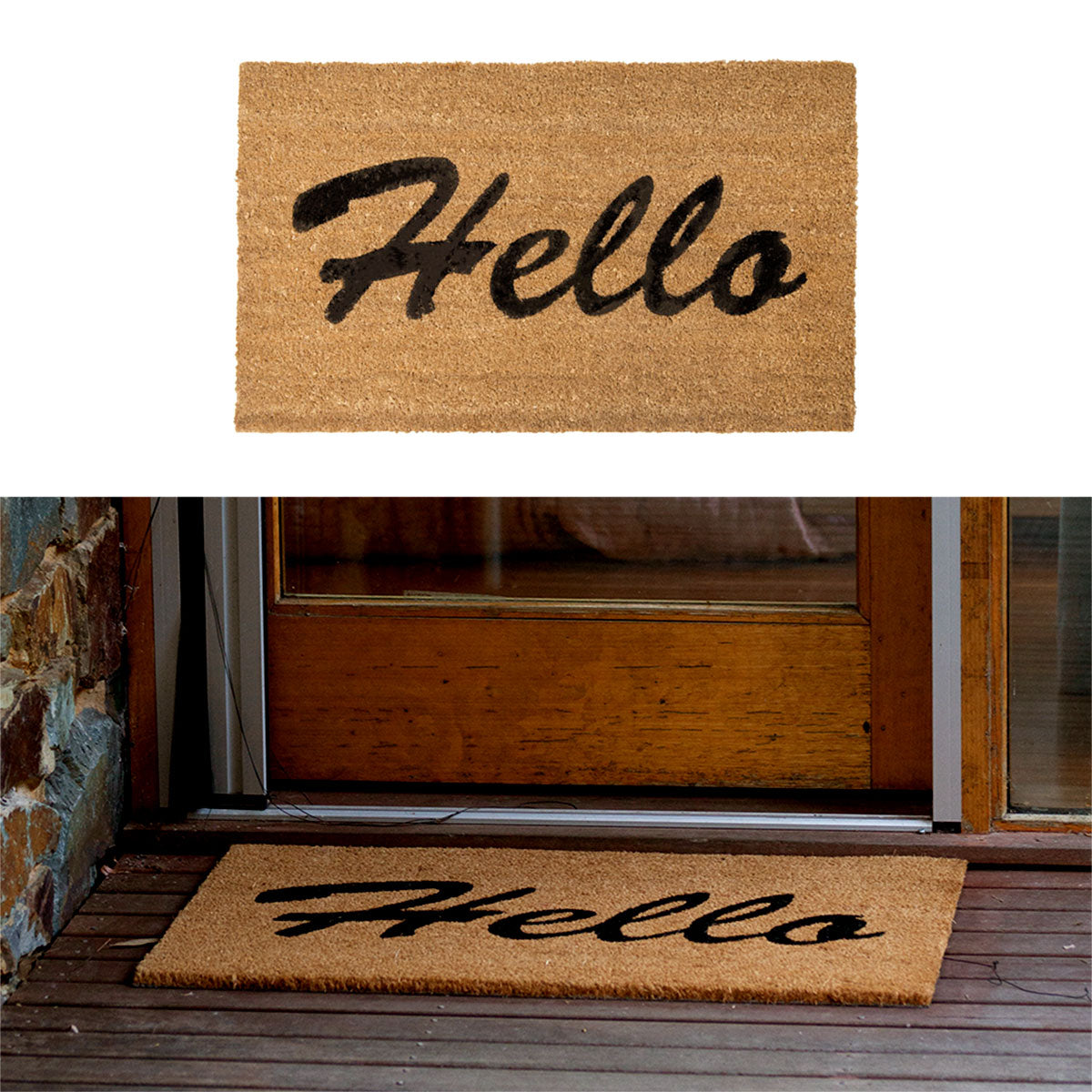 J.Elliot Home Hello PVC Backed Coir Printed Door Mat - TRENDZ