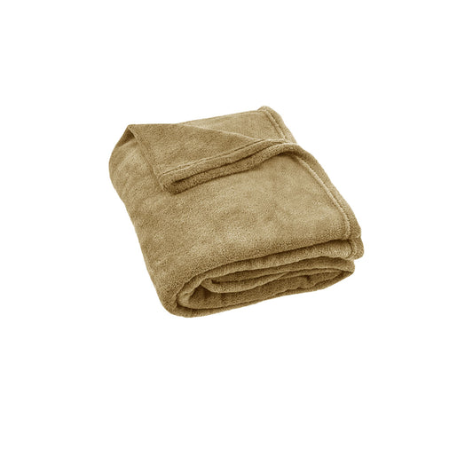 240GSM Urban Ultra Soft Coral Fleece Throw Rug 120 x 150cm Latte - TRENDZ