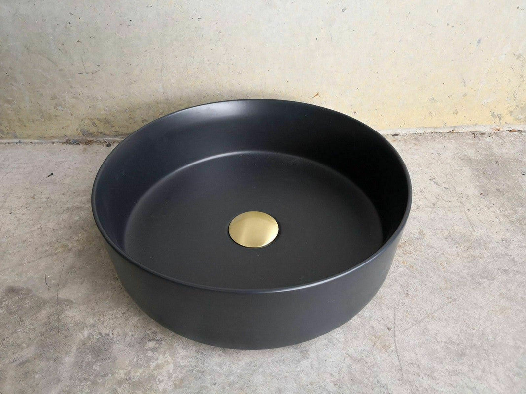2023 Matte Black matte white matte Pink Green Gold Copper Round 360 mm Dia top counter basin porcelain sink - TRENDZ