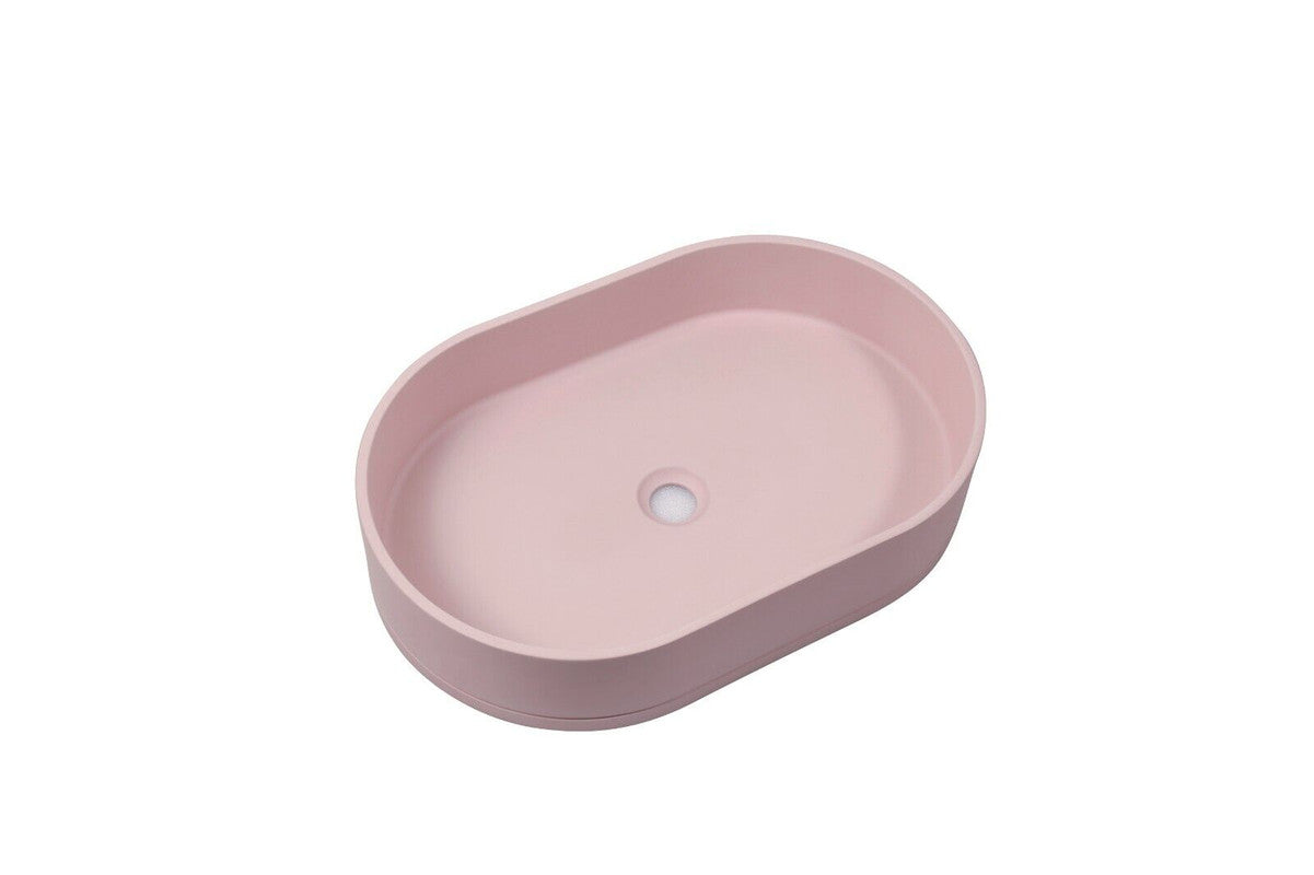 Ultra Modern Concrete Cement Wash Basin Counter Top Matte Pink Oval Basin - TRENDZ