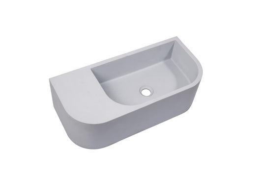 New Concrete Cement Wash Basin Counter Top Matte Light Grey Wall Hung Basin - TRENDZ