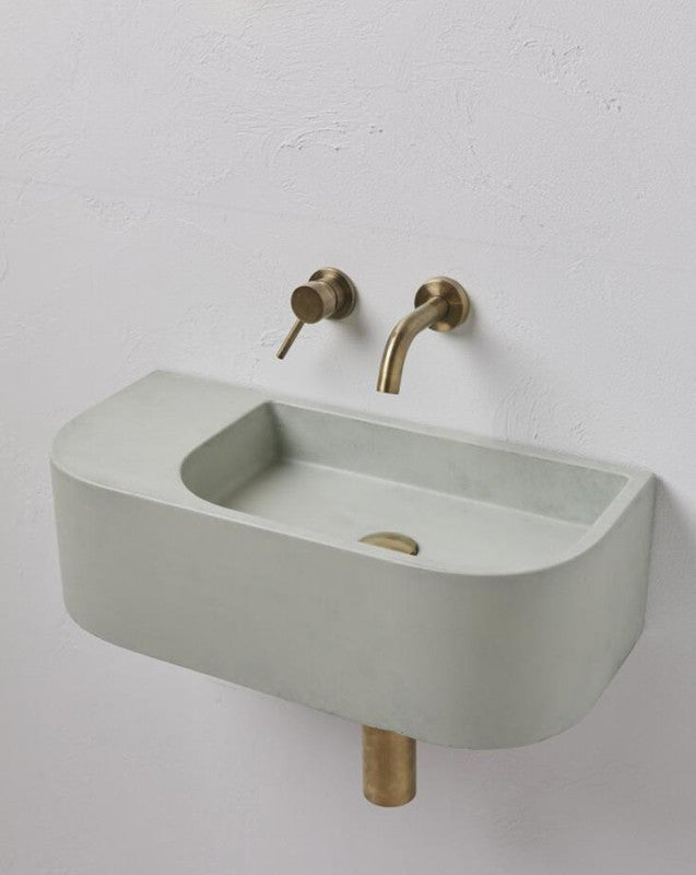 New Concrete Cement Wash Basin Counter Top Matte Mint Green terrazzo finish Wall Hung Basin - TRENDZ