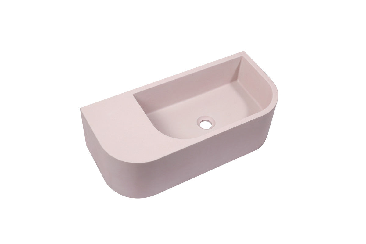 New Concrete Cement Wash Basin Counter Top Matte Pink Wall Hung Basin - TRENDZ