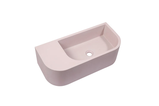 New Concrete Cement Wash Basin Counter Top Matte Pink Wall Hung Basin - TRENDZ