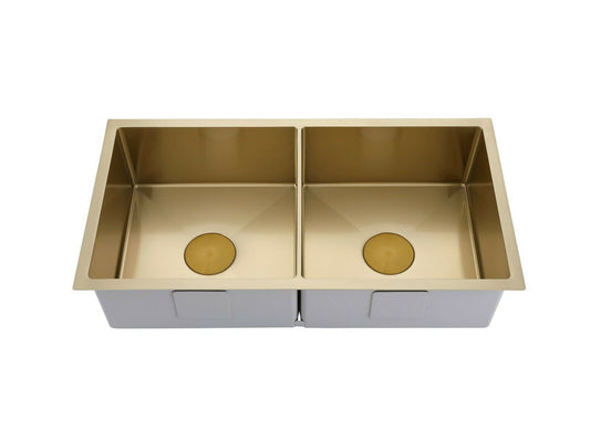 2023 Burnished Brass Gold stainless steel 304 double bowl kitchen sink - TRENDZ