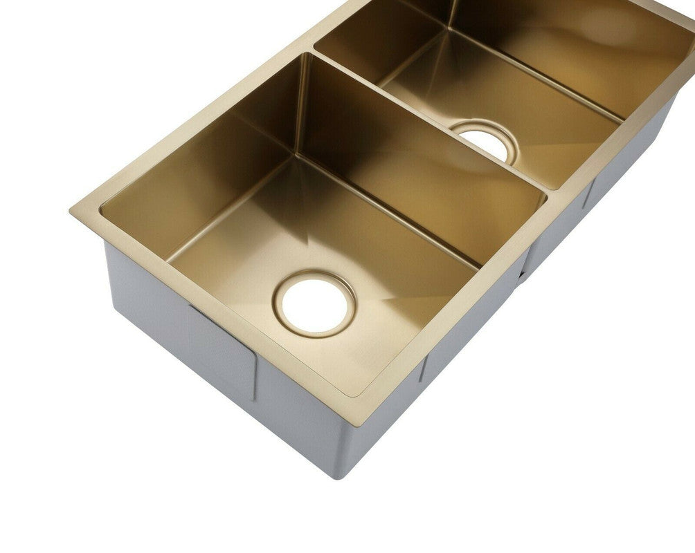2023 Burnished Brass Gold stainless steel 304 double bowl kitchen sink - TRENDZ