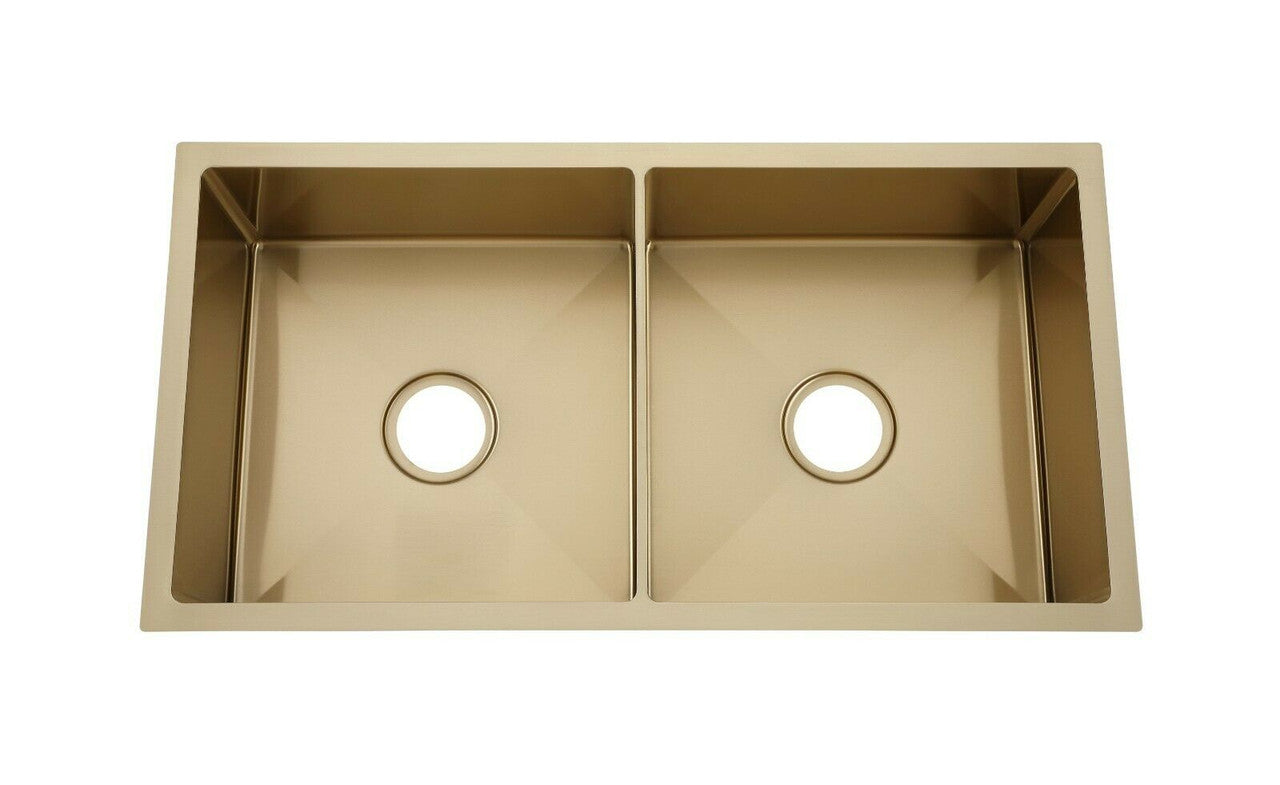 2023 Burnished Brass Gold stainless steel 304 double bowl kitchen sink - TRENDZ