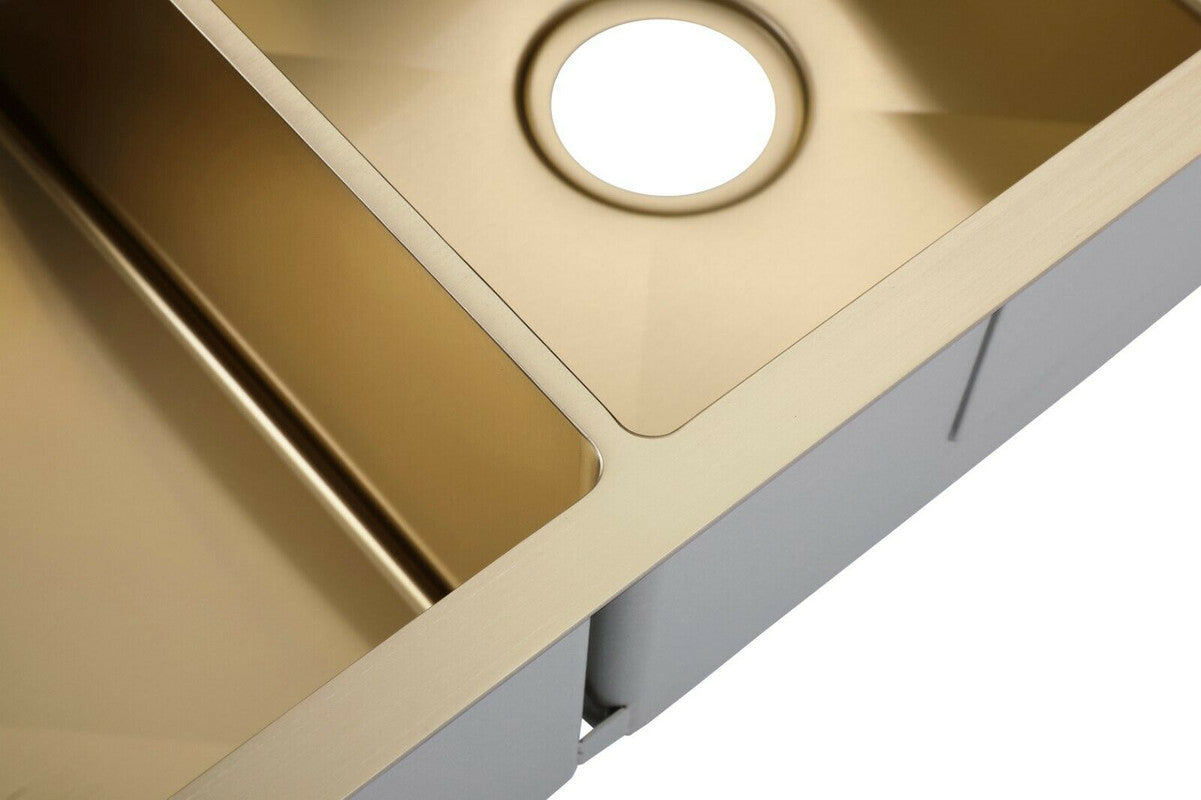 2023 Burnished Brass Gold stainless steel 304 double bowl kitchen sink - TRENDZ