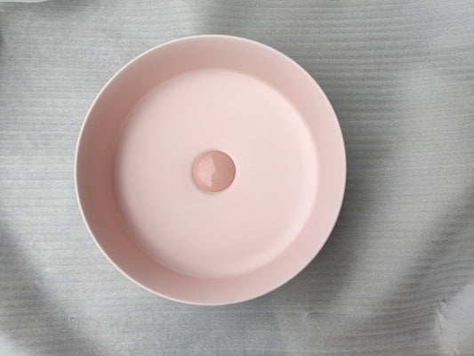 2020 Matte Pink Round 360 mm Dia top counter basin porcelain sink - TRENDZ